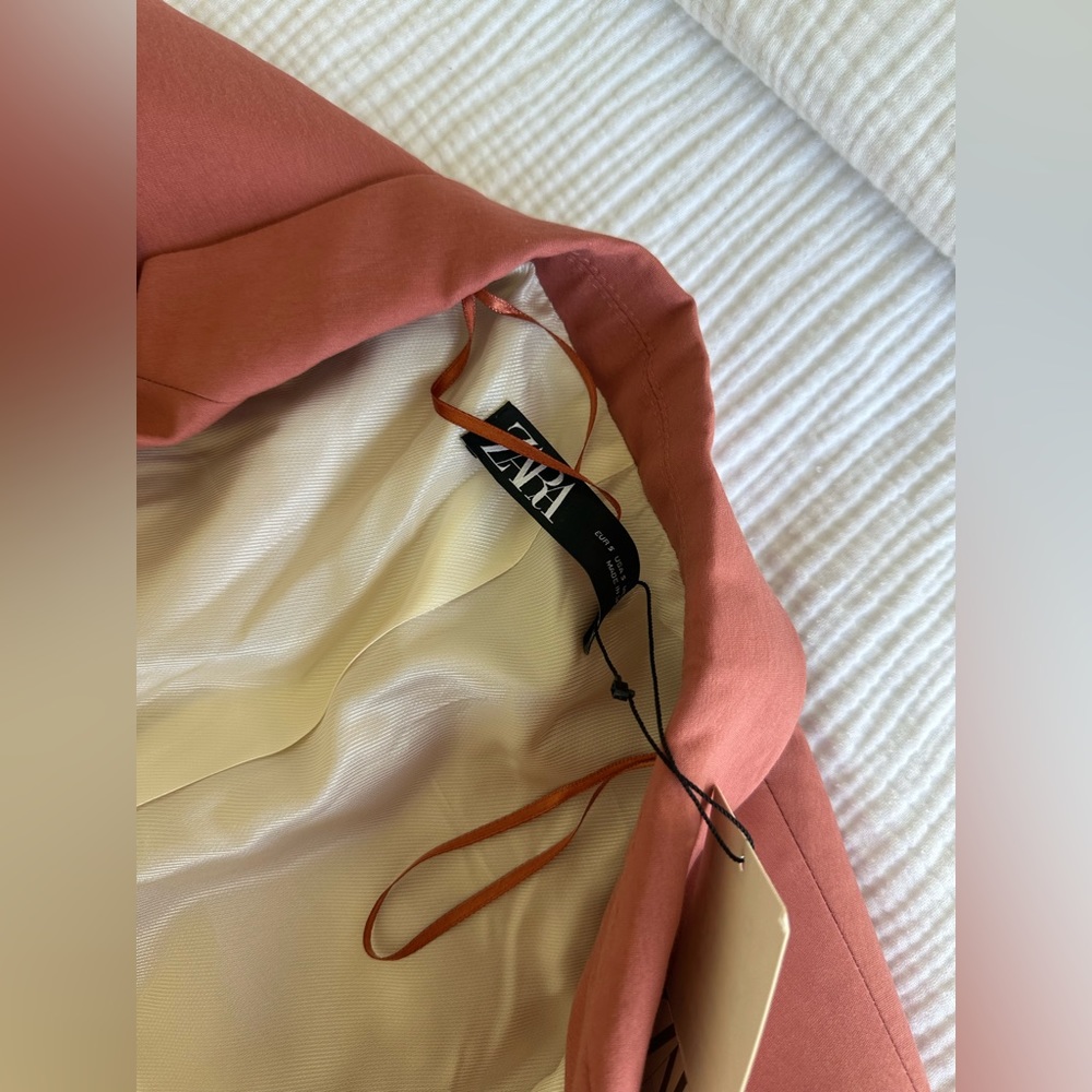NWT Zara Coral Linen Suit - Picture 6 of 6